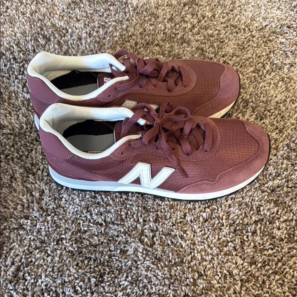 New Balance Maroon and White Sneakers